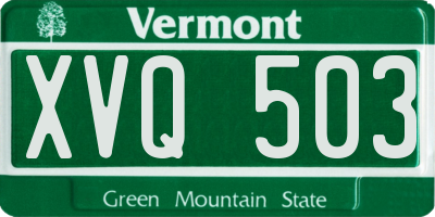 VT license plate XVQ503