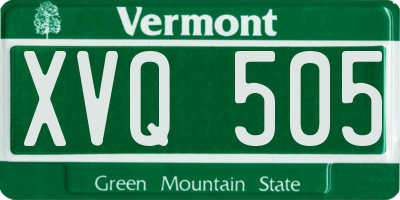 VT license plate XVQ505