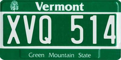 VT license plate XVQ514