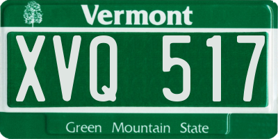 VT license plate XVQ517