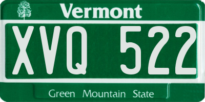 VT license plate XVQ522