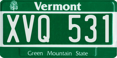 VT license plate XVQ531
