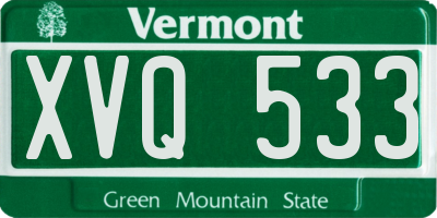 VT license plate XVQ533