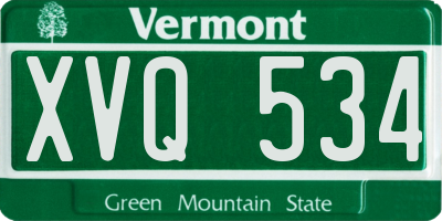 VT license plate XVQ534