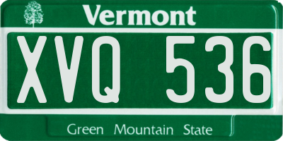 VT license plate XVQ536