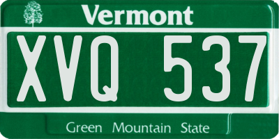 VT license plate XVQ537