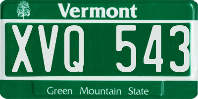 VT license plate XVQ543