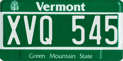 VT license plate XVQ545
