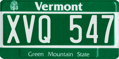 VT license plate XVQ547