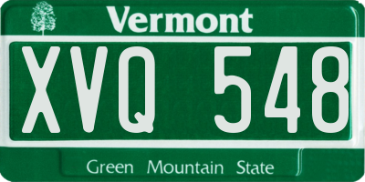 VT license plate XVQ548