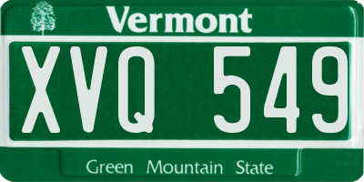 VT license plate XVQ549