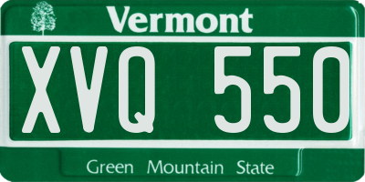 VT license plate XVQ550