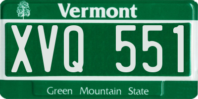 VT license plate XVQ551