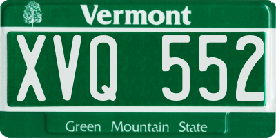 VT license plate XVQ552