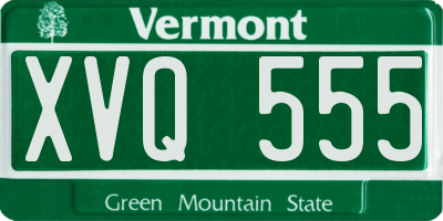 VT license plate XVQ555