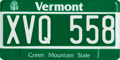 VT license plate XVQ558