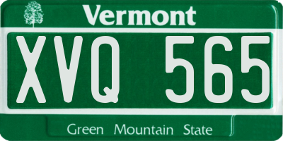 VT license plate XVQ565