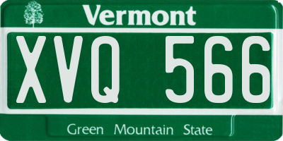 VT license plate XVQ566