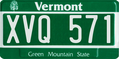 VT license plate XVQ571