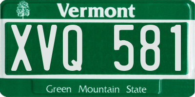 VT license plate XVQ581