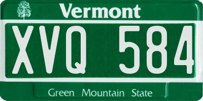 VT license plate XVQ584