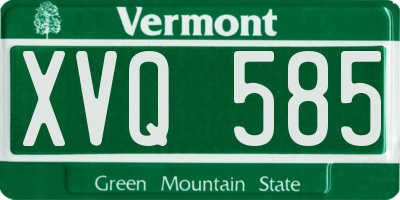 VT license plate XVQ585