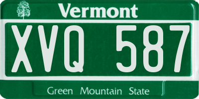 VT license plate XVQ587