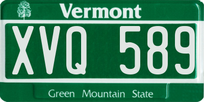 VT license plate XVQ589