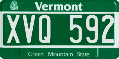 VT license plate XVQ592