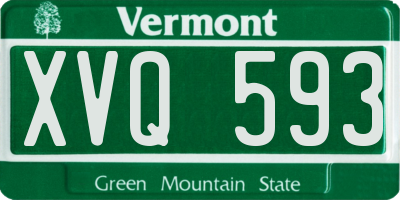 VT license plate XVQ593