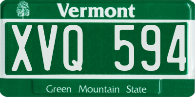 VT license plate XVQ594
