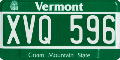 VT license plate XVQ596