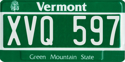 VT license plate XVQ597