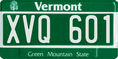 VT license plate XVQ601