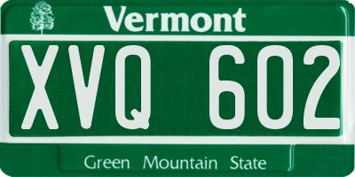 VT license plate XVQ602