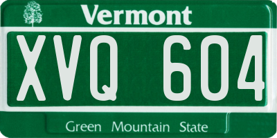 VT license plate XVQ604