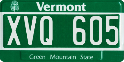 VT license plate XVQ605