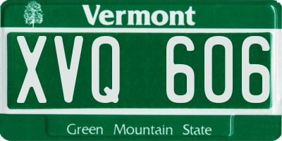VT license plate XVQ606