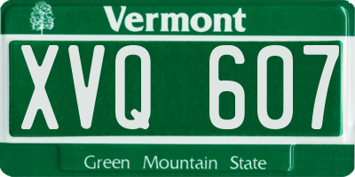 VT license plate XVQ607
