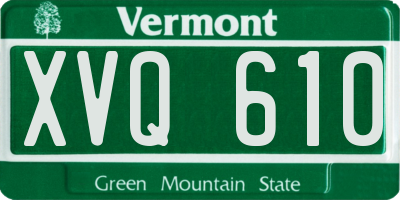 VT license plate XVQ610