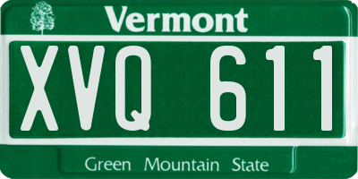 VT license plate XVQ611