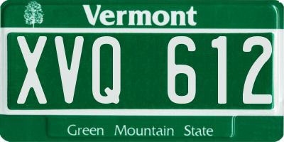 VT license plate XVQ612