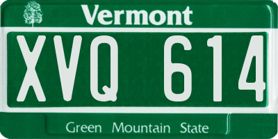 VT license plate XVQ614