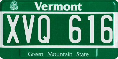 VT license plate XVQ616
