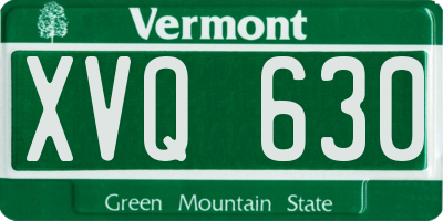 VT license plate XVQ630