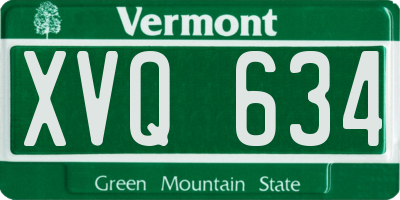 VT license plate XVQ634