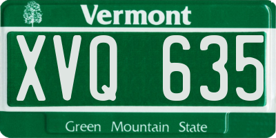VT license plate XVQ635