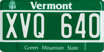VT license plate XVQ640