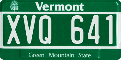 VT license plate XVQ641