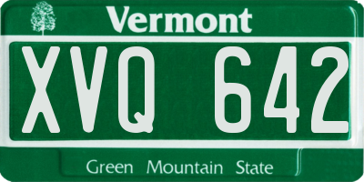 VT license plate XVQ642
